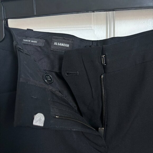 Jil Sander Pants Black Trousers Sz 38 Tailor Made 30" Inseam Wool Italy Designer - Picture 4 of 8